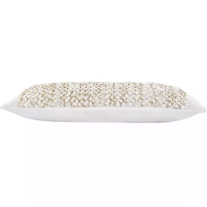 White Jute Hand Knotted Lumbar Pillow
