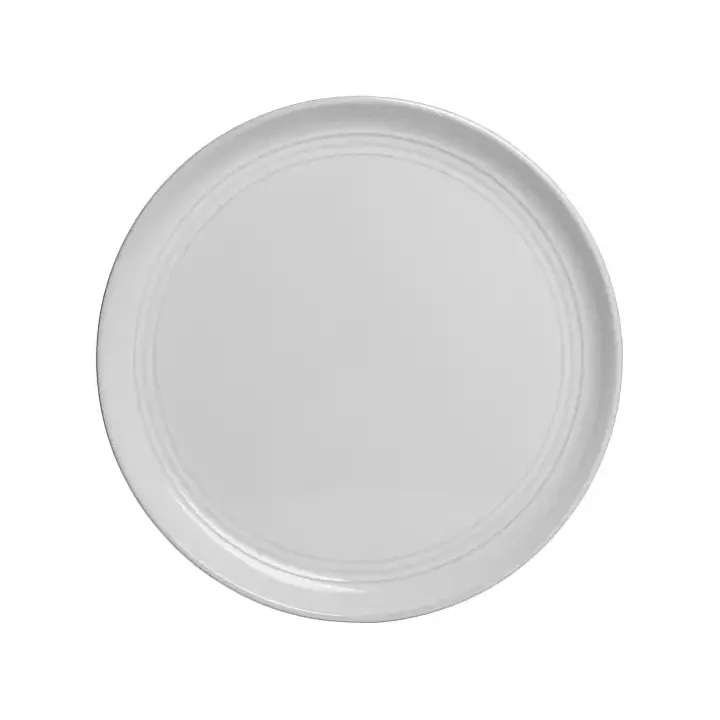 White Linear Salad Plates, Set of 6