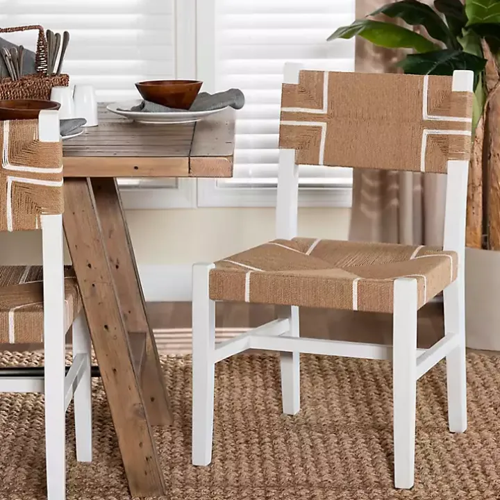 White Mahogany Woven Talli Dining Chair