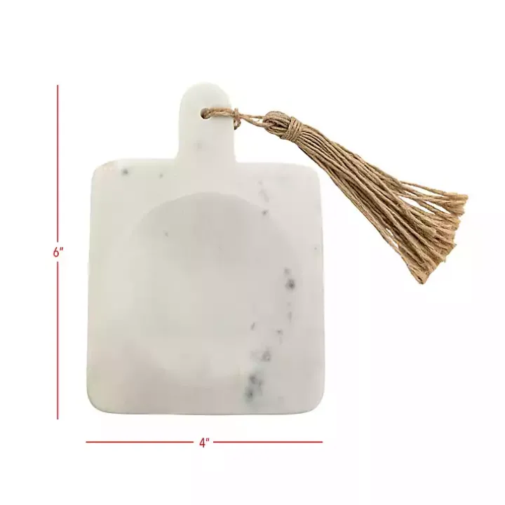 White Marble and Jute Spoon Rest