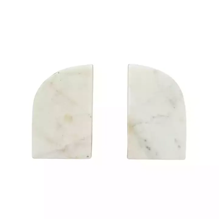 White Marble Arch Bookends, Set of 2