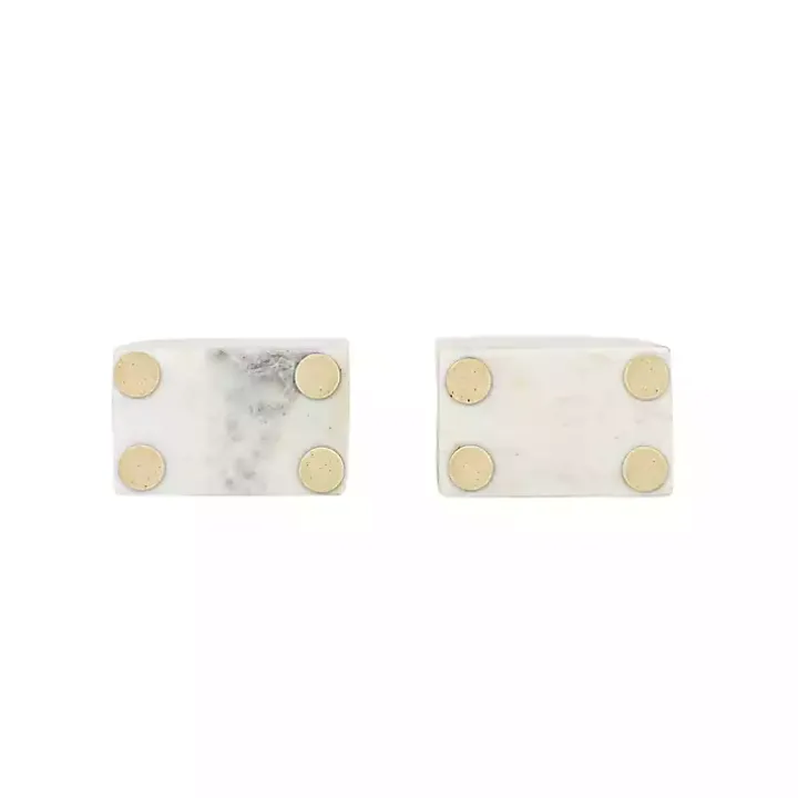 White Marble Arch Bookends, Set of 2