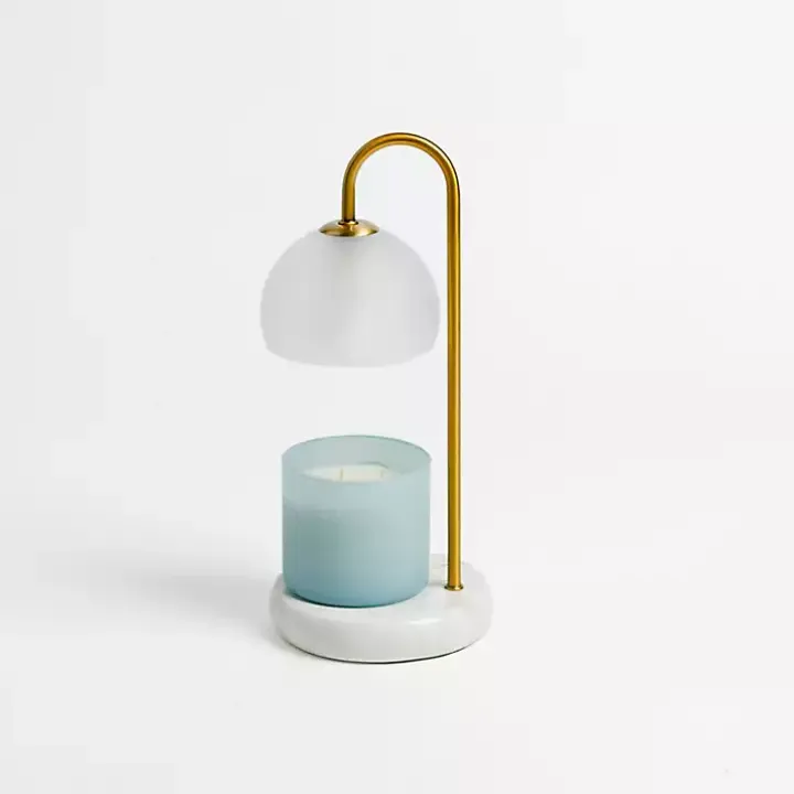 White Marble Base Candle Warmer Lamp