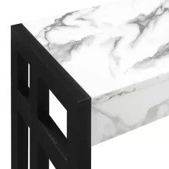 White Marble Monterey Console Table