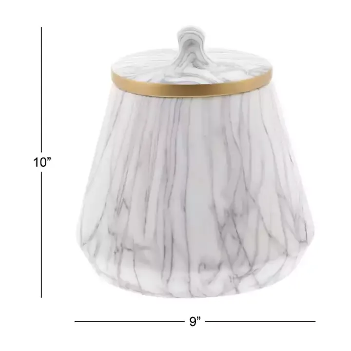 White Marble Oval Jar