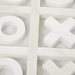 White Marble Tic Tac Toe Game Set