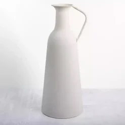 White Metal Jug Floor Vase, 20 in.