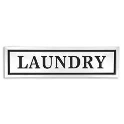 White Metal Laundry Wall Sign