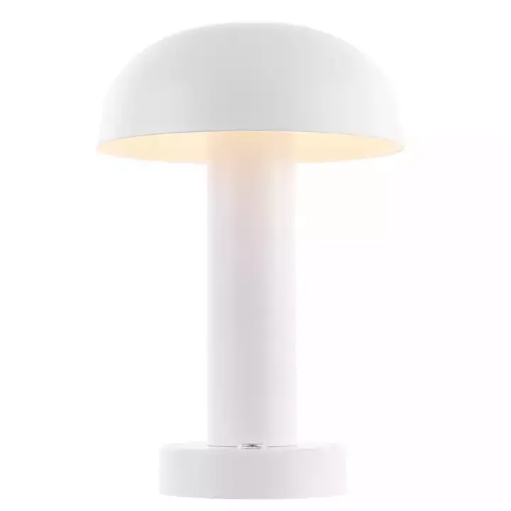 White Metal LED Cordless Touch Lamp, 10 in.