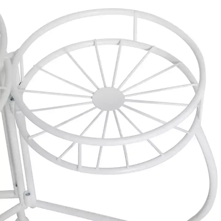 White Metal Starburst 3-Tier Plant Stand