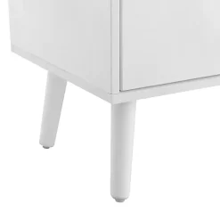White Mid-Century Modern Cubby Cabinet