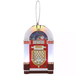 White Mini Jukebox LED Christmas Ornament