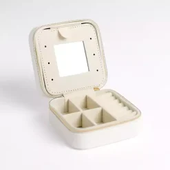 White Monogram R Travel Jewelry Box