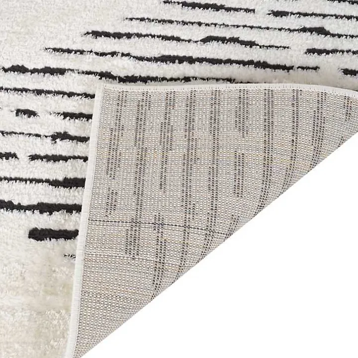 White Moroccan Area Rug, 5x7