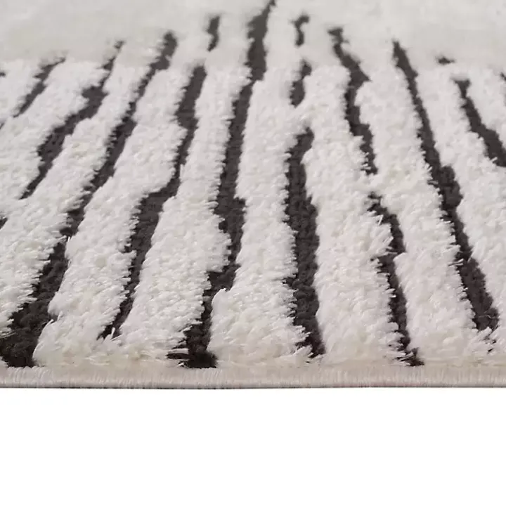 White Moroccan Area Rug, 5x7