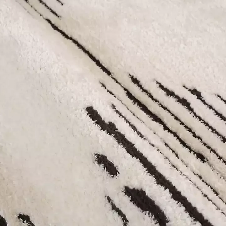 White Moroccan Area Rug, 5x7