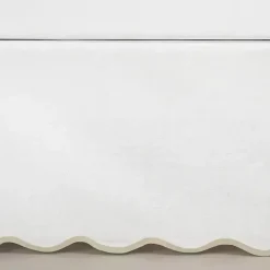 White Neutral Scalloped Coastal King Bed Skirt