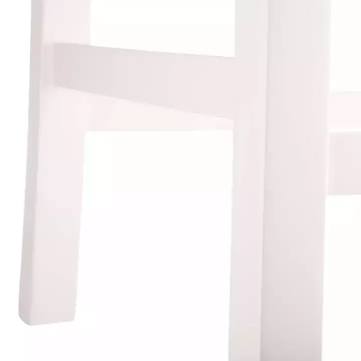 White Newport Wood and Rattan Counter Stool