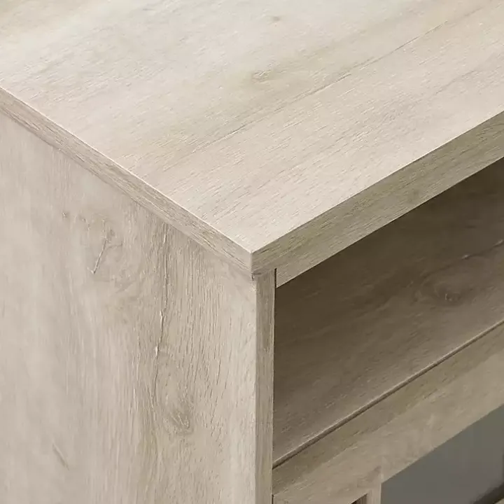 White Oak Glass Door TV Stand, 58 in.