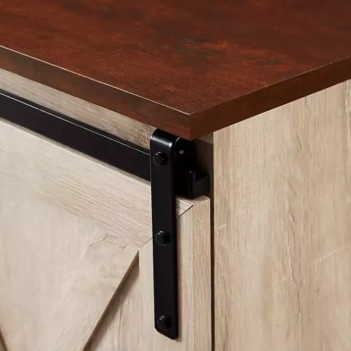 White Oak Sliding Barn Doors Corner TV Stand