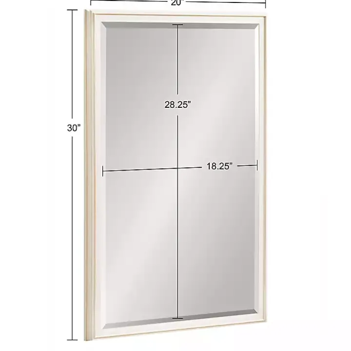 White Oakhurst Rectangle Wall Mirror, 30 in.