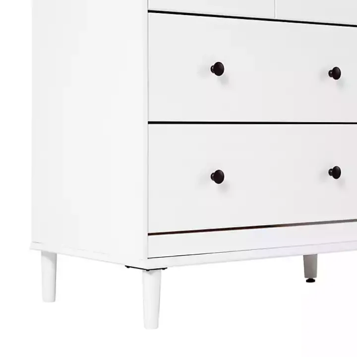 White Pine 6-Drawer Modern Dresser