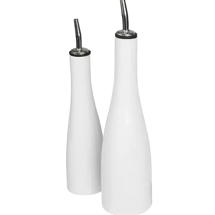 White Porcelain 2-pc. Oil and Vinegar Carafe Set