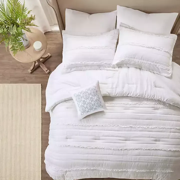White Quilted California King 5-pc. Comforter Set