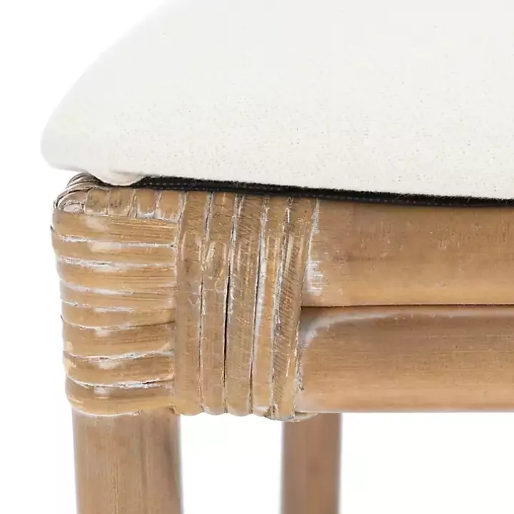 White Rattan Chiara Dining Chairs, Set of 2