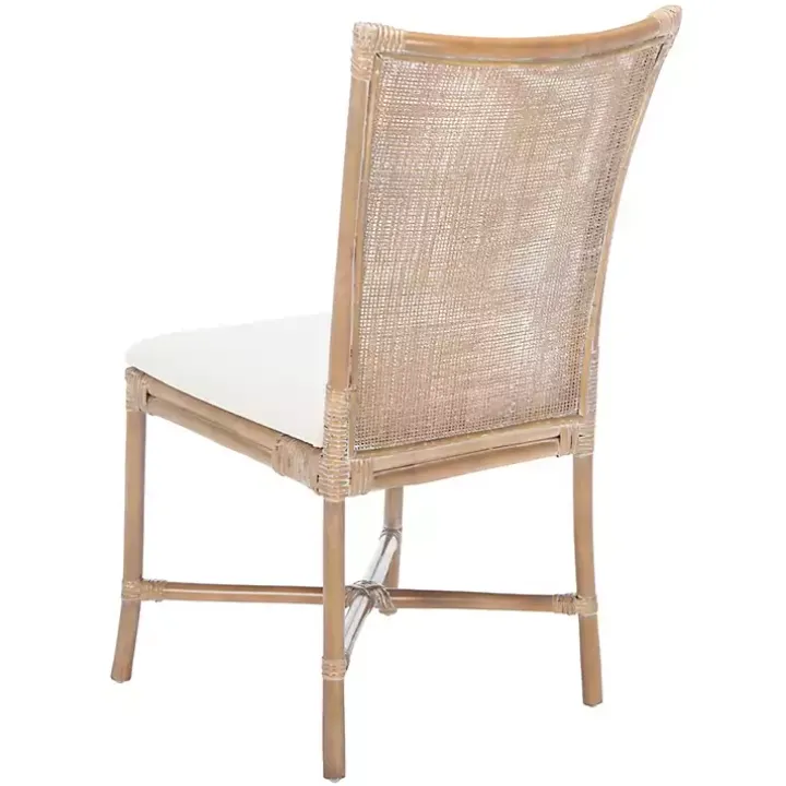 White Rattan Chiara Dining Chairs, Set of 2