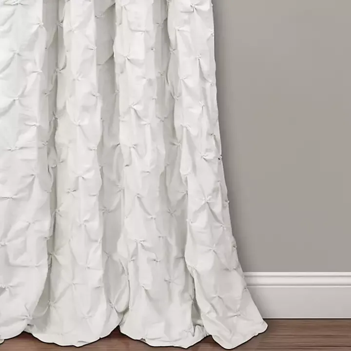 White Ravello Pintuck Curtain Panel, 84 in.