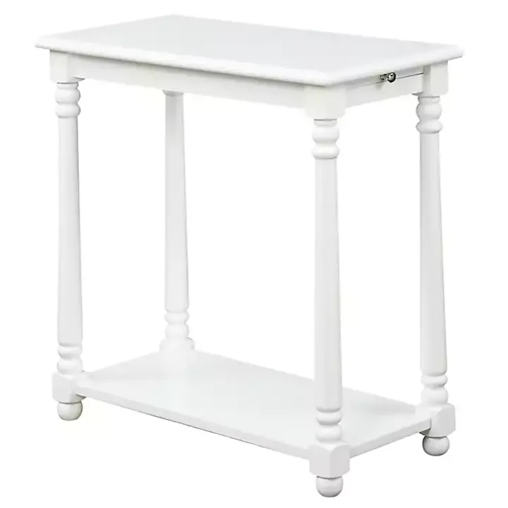 White Regent Wood Accent Table