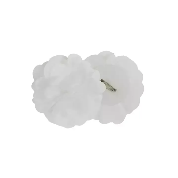 White Rosette Tab Top Curtain Panel, 63 in.