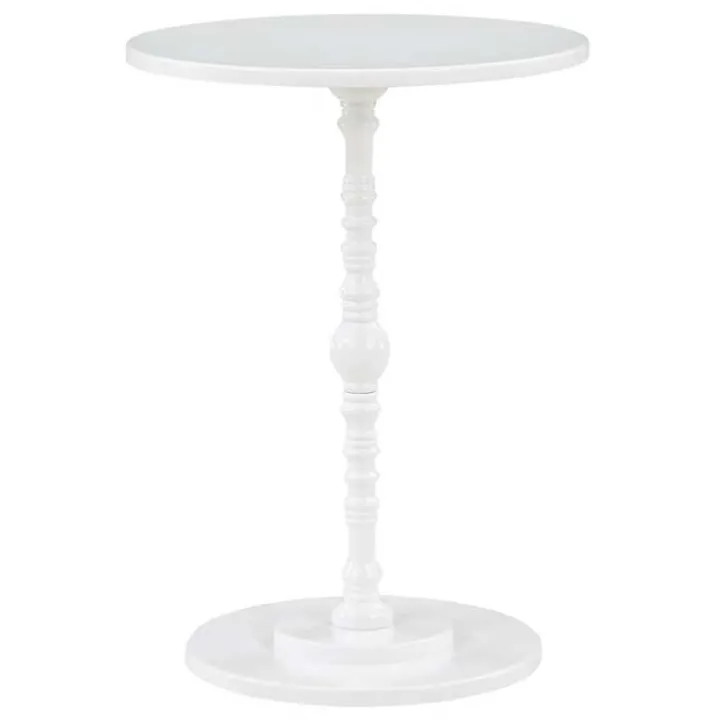 White Santel Spindle Accent Table