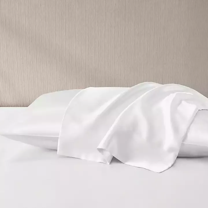 White Satin King 2-pc. Pillow Case Set