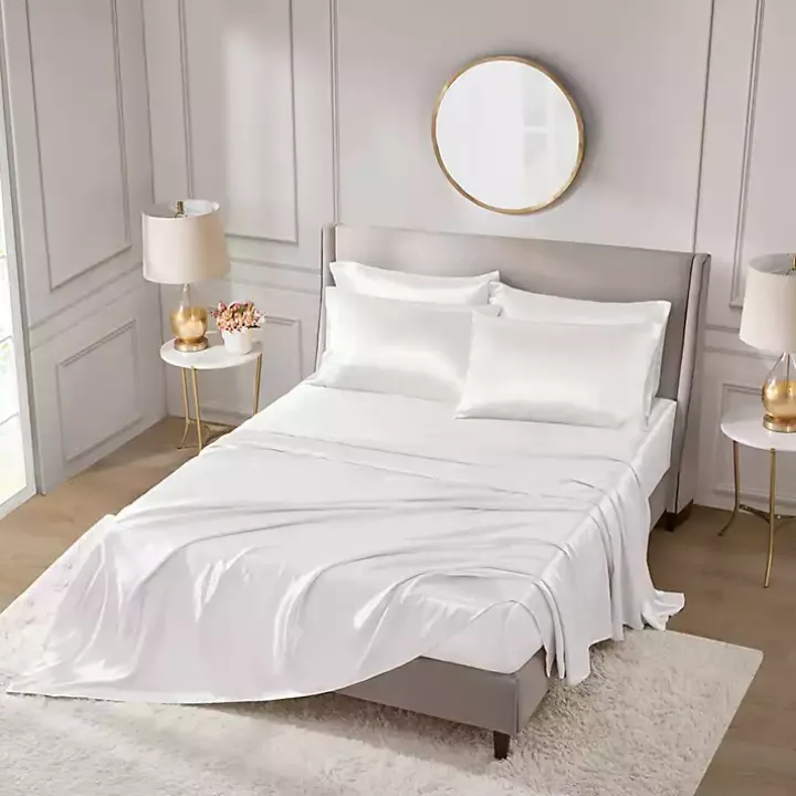 White Satin 6-pc. California King Sheet Set