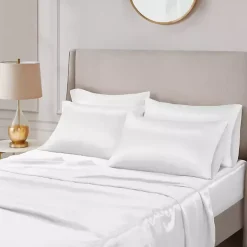 White Satin 6-pc. California King Sheet Set