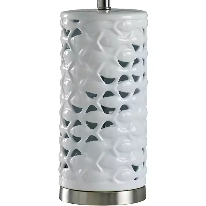 White School of Fish Open Work Table Lamp