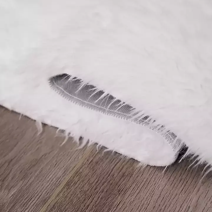 White Shag Washable Area Rug, 3x5
