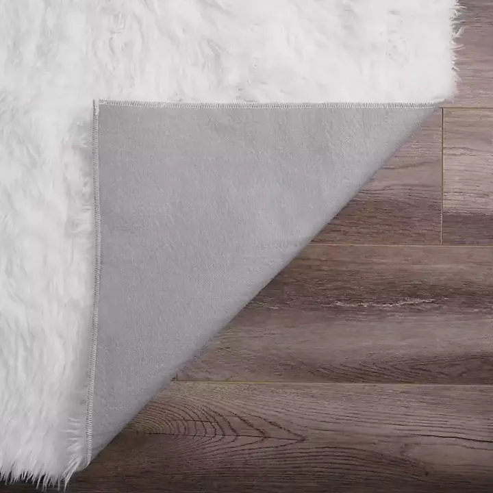 White Shag Washable Area Rug, 3x5