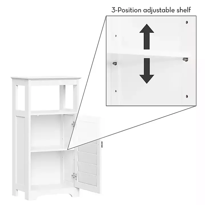 White Shutter Single Door Storage Cabinet