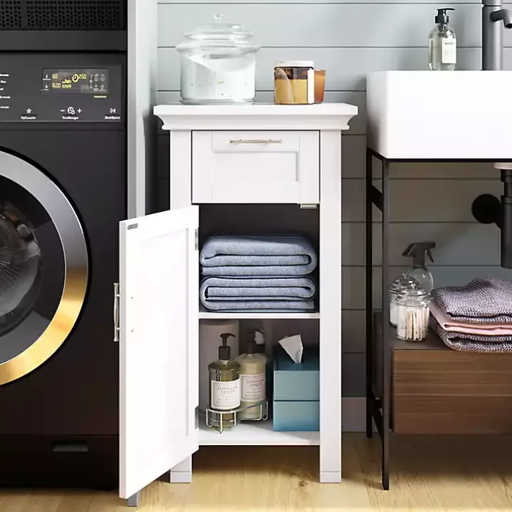 White Single Drawer Cabinet