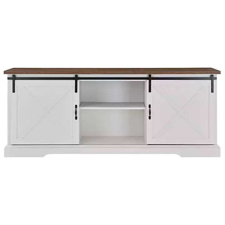 White Sliding Barn Door Media Cabinet
