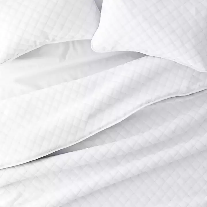 White Stitched Diamond 3-pc. Queen Quilt Set