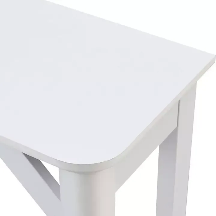 White Tapered Legs Rustic Console Table