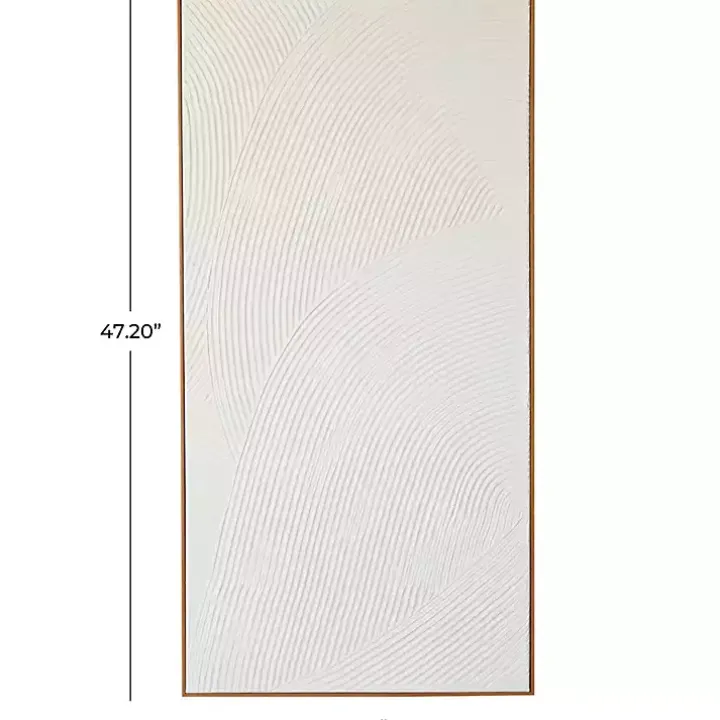 White Textured Abstract Framed Canvas Art Print