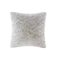 White Textured Faux Fur Pillow