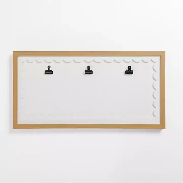 White Three Clip Scalloped Collage Picture Frame