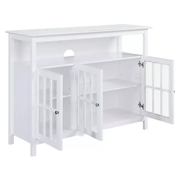 White Tiered Deluxe Cali Media Cabinet