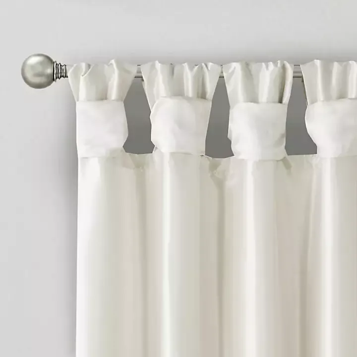 White Twist Top Curtain Panel, 95 in.